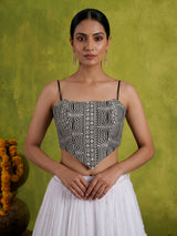 White tissue silk lehenga choli for navratri celebration