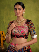 Multicolor cotton printed navratri lehenga choli