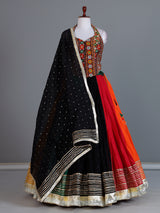 Multicolor halter neck navratri wear lehenga choli