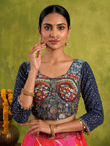 Pink silk bandhani navratri wear lehenga choli