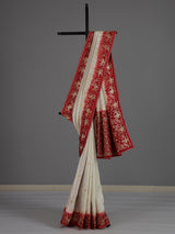 Off white dola silk shaded saree with elegant festive