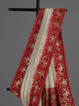 Off white dola silk shaded saree with elegant festive