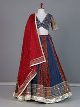 Indigo blue Patola print navratri wear lehenga choli