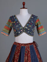 Indigo blue Patola print navratri wear lehenga choli