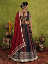 Black multicolor traditional navratri wear lehenga choli