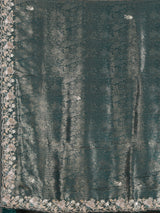 Rama green tissue silk saree with elegant festive craftsmanship