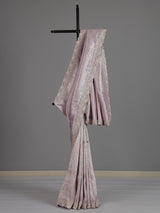 Light purple ziraf silk designer saree with intricate