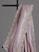 Light purple ziraf silk designer saree with intricate