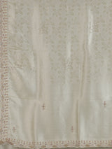 Off white ziraf silk festive saree with premium handcrafted details