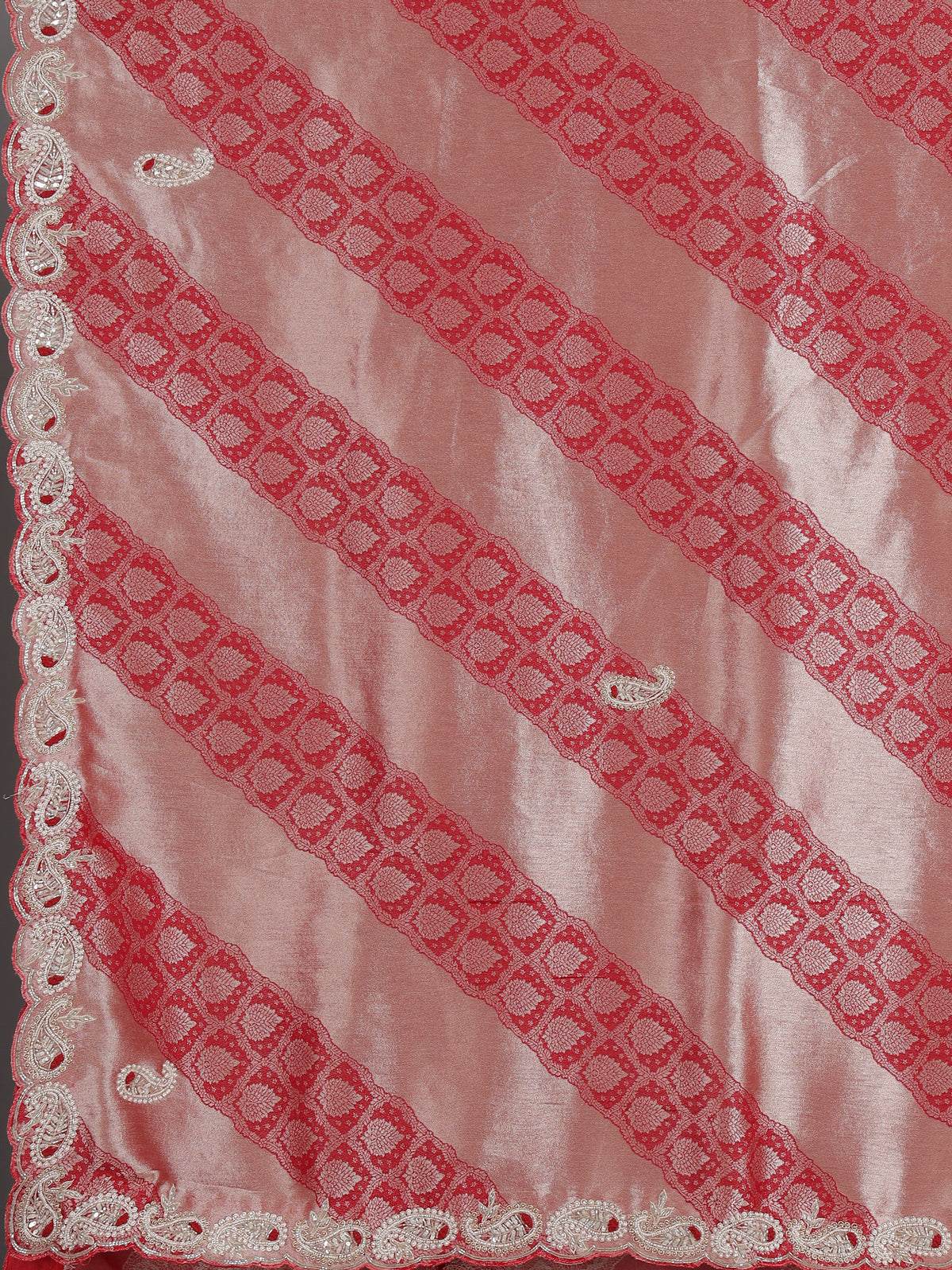 Red tissue silk bridal festive saree