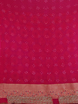 Rani pink bandhani georgette saree with traditional festive elegance