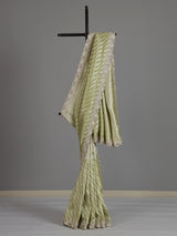 Pista green tissue dola silk saree with graceful festive