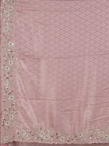 Light pink ziraf silk designer saree with luxurious embellishment work