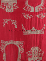 Red raw silk unstitched bridal lehenga choli with double dupatta