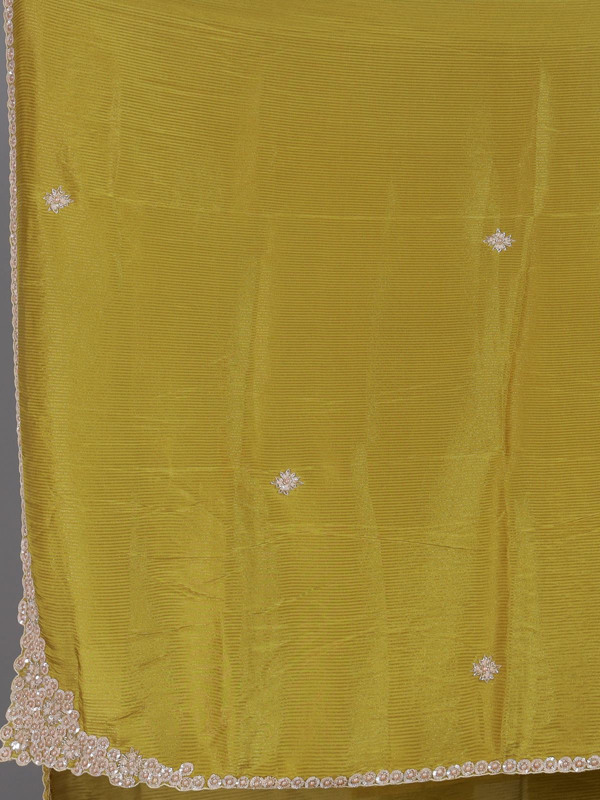 Elegant mehendi yellow dola tissue silk saree for women