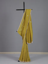 Elegant mehendi yellow dola tissue silk saree for women