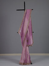Premium lavender purple shaded tissue silk saree for women