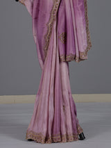 Premium lavender purple shaded tissue silk saree for women