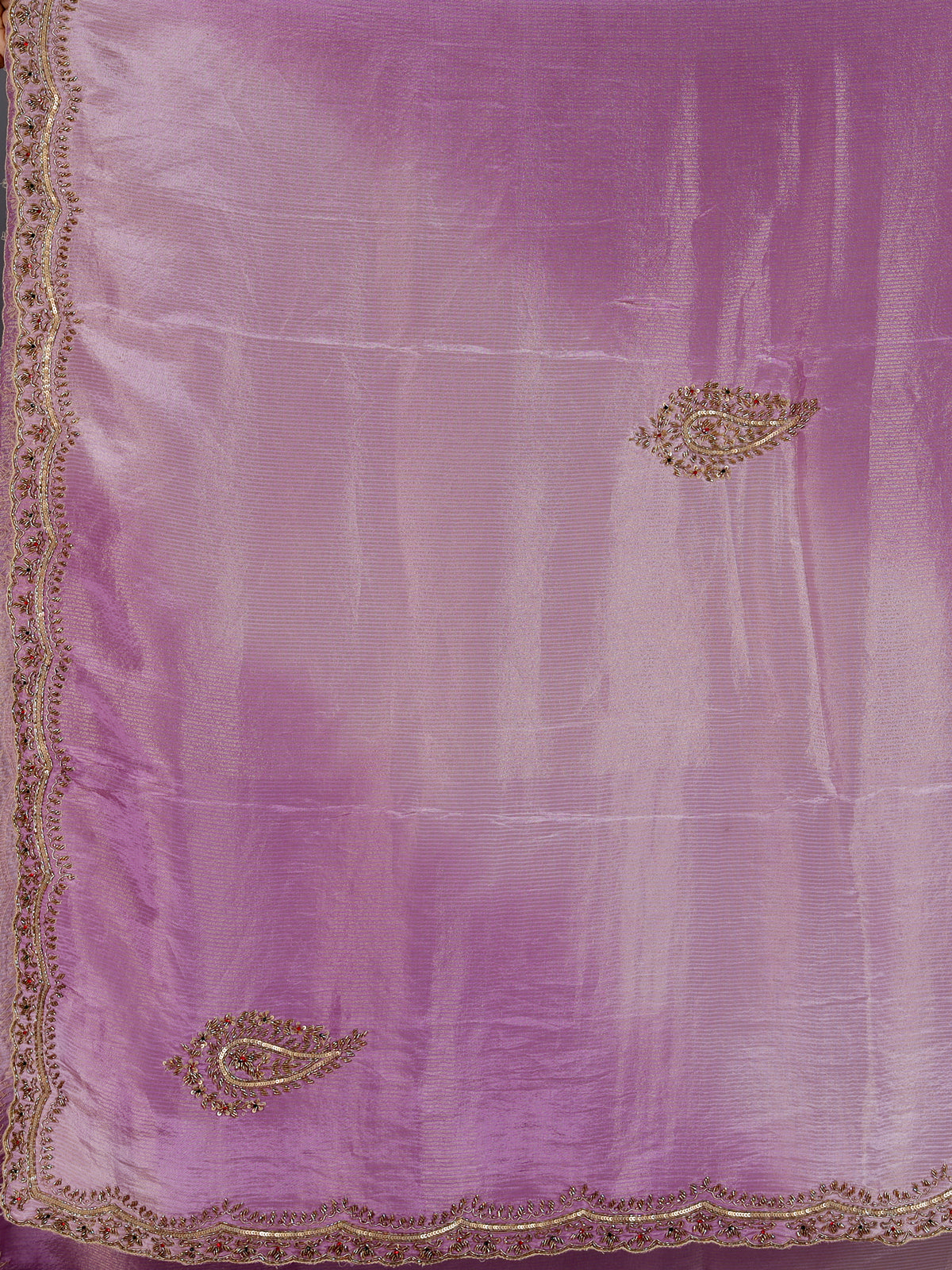 Premium lavender purple shaded tissue silk saree for women