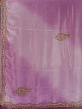 Premium lavender purple shaded tissue silk saree for women