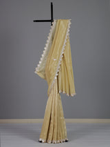 Classic cream tissue silk saree for party and reception wear