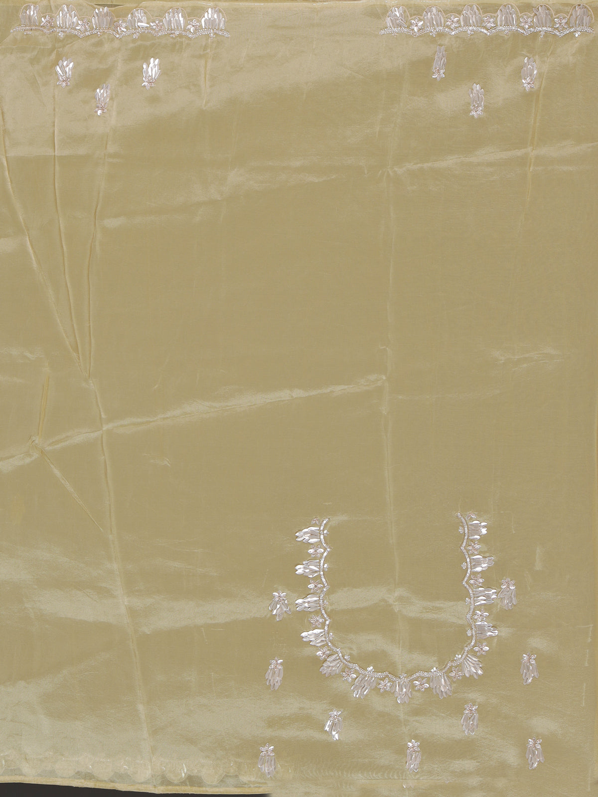 Classic cream tissue silk saree for party and reception wear