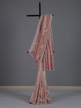 Stylish onion pink tissue silk saree for festive celebrations