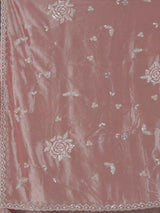 Stylish onion pink tissue silk saree for festive celebrations