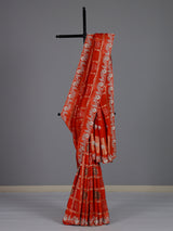 Designer reddish orange dola silk saree for wedding functions