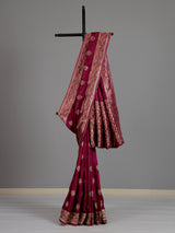 Luxury wine dola silk saree for reception and party wear