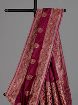 Luxury wine dola silk saree for reception and party wear
