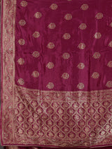 Luxury wine dola silk saree for reception and party wear