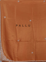 Rust orange shimmer dola silk saree for festive celebrations