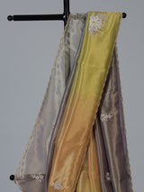 Multi color tissue silk shaded saree with dazzling festive craftsmanship