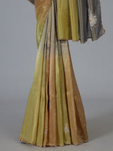 Multi color tissue silk shaded saree with dazzling festive craftsmanship