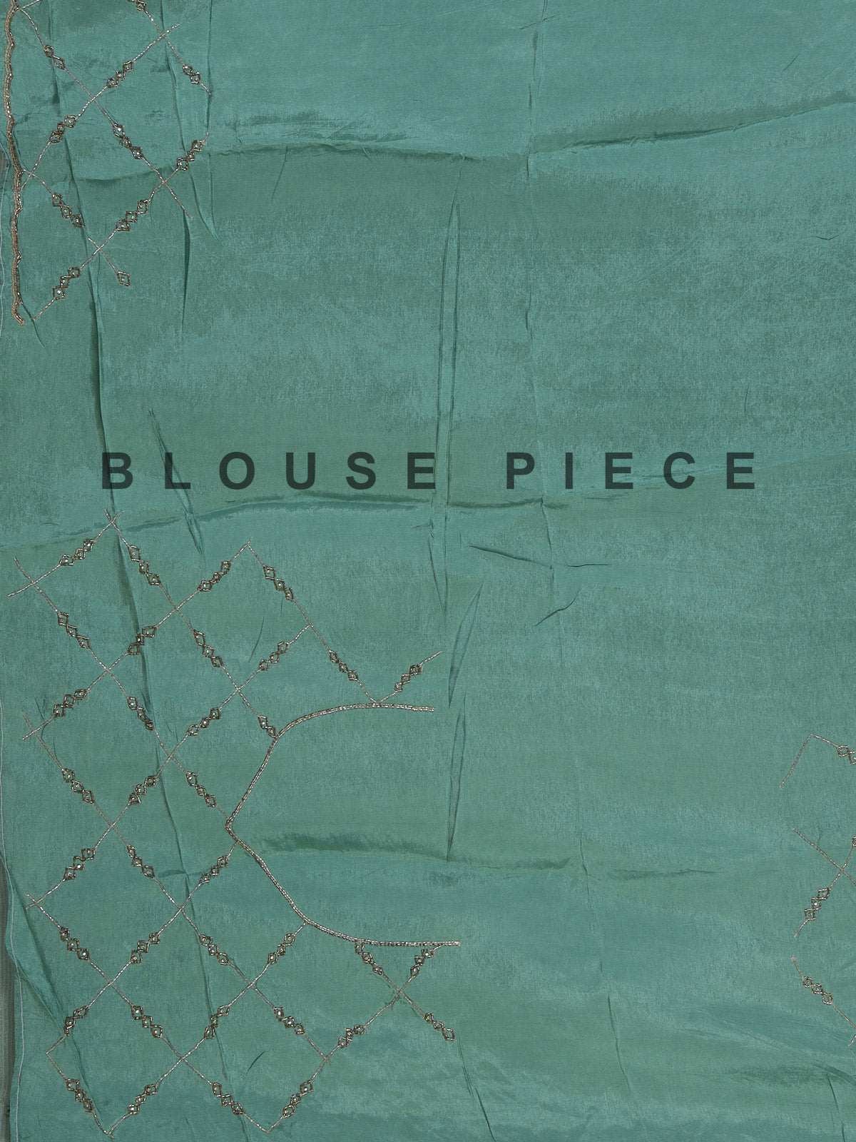Pista green shimmer dola silk saree with elegant festive embellishments