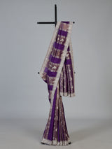 Purple dola silk designer saree with radiant festive