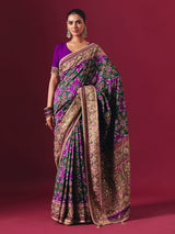 Purple art patola silk saree with timeless festive ethnic charm