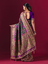 Purple art patola silk saree with timeless festive ethnic charm