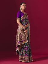 Purple art patola silk saree with timeless festive ethnic charm