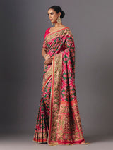 Rani pink art patola silk saree with graceful traditional elegance