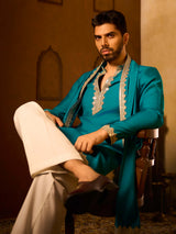 Sky blue premium terry rayon festive kurta suit
