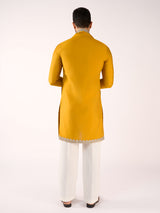 Mustard yellow royal terry rayon haldi kurta suit