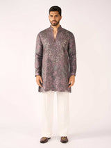 Grey imported terry rayon aabla embroidered designer kurta suit