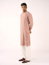 Baby pink terry rayon royal occasion kurta attire for men