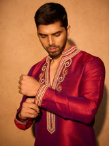 Pastel purple soft silk royal celebration kurta attire