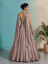 Onion pink tissue silk party wear lehenga choli look