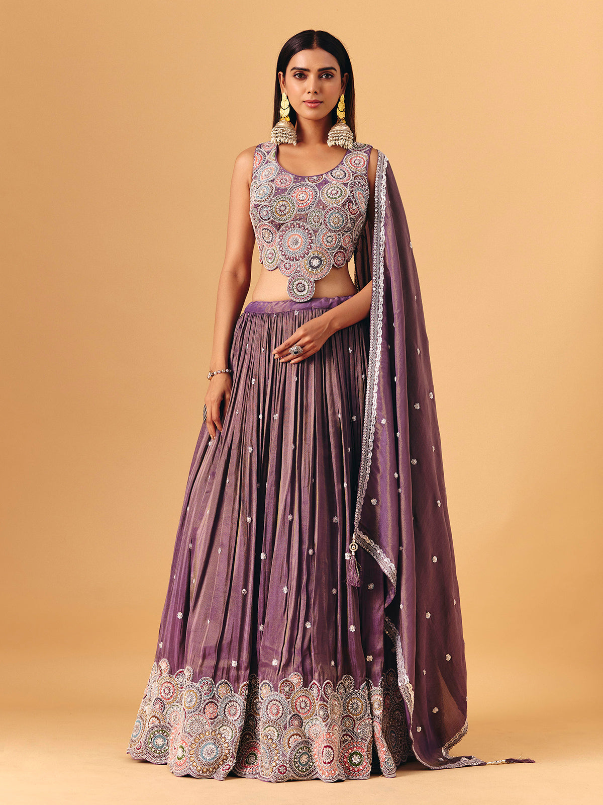 Pastel purple silk lehenga choli subtle festive elegance for women