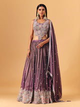 Pastel purple silk lehenga choli subtle festive elegance for women