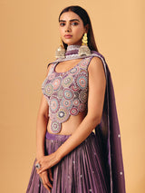 Pastel purple silk lehenga choli subtle festive elegance for women